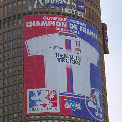toile événementielle Olympique Lyonnais